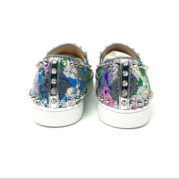 Christian Louboutin Blue Silver Sneakers Urban Style - Picture 13 of 15